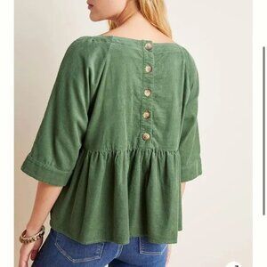 Anthropologie // Mauve // Maria Corduroy Peplum Top // 1x